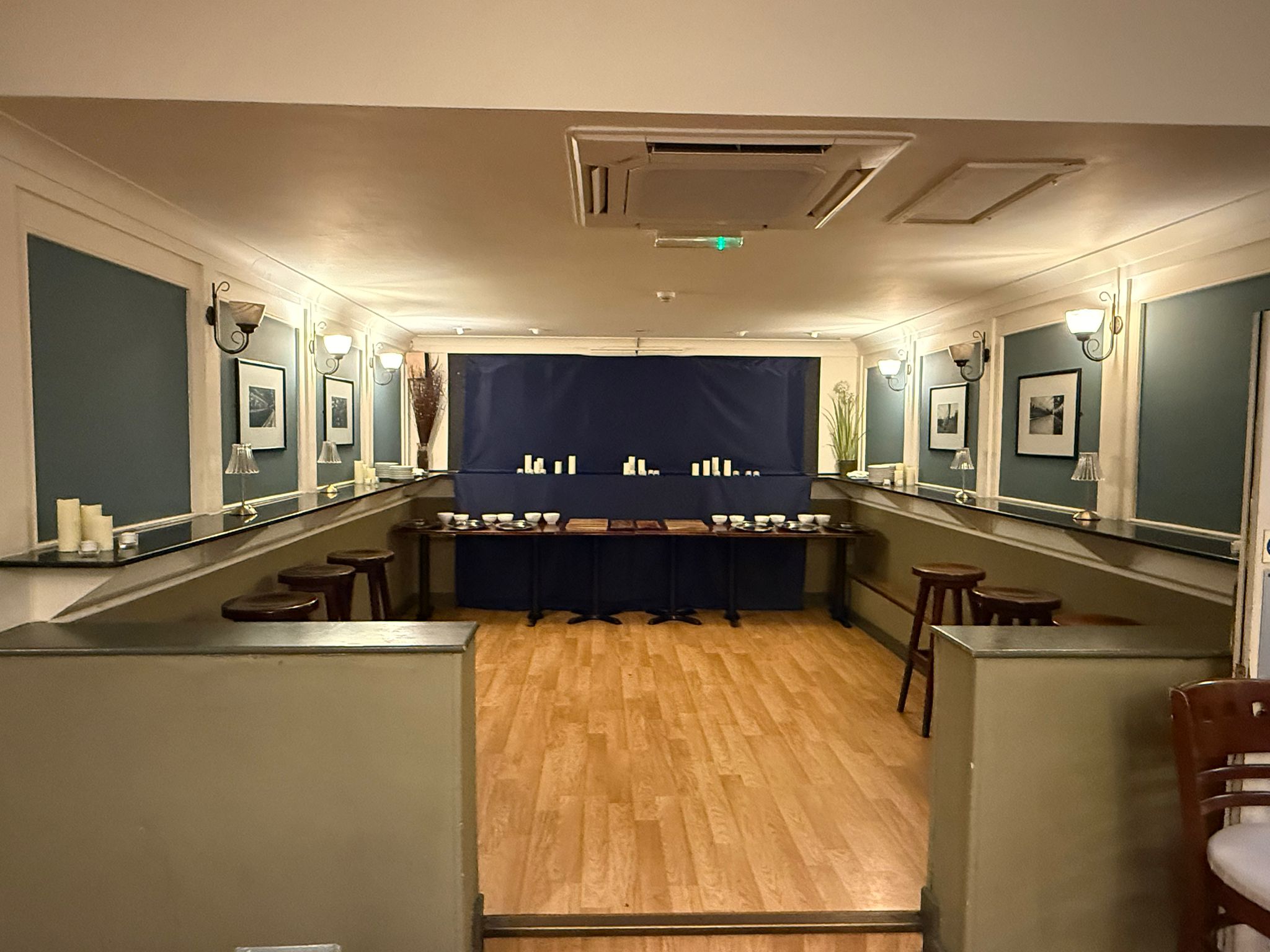Steam Wine Bar, the stage area at the back of the bar